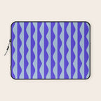 Retro Wavy Lines Pattern in Ocean Blue Laptop Sleeve Gallery Image 1