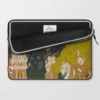 Maharaja Abhai Singh of Marwar (reigned 1724-49), Equestrian, Watching Girls Swinging at the Teej Festival Indian Miniature Painting  Laptop Sleeve Gallery Image 2