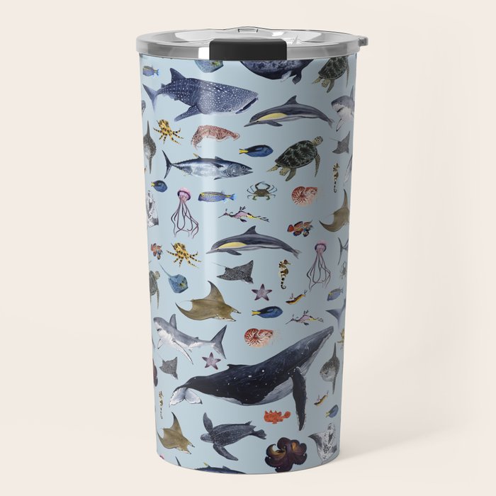 SEA CREATURES poster with names Travel Mug Gallery Image 1