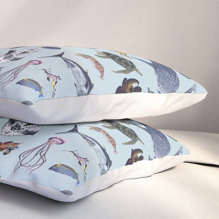 SEA CREATURES poster with names Pillow Sham Gallery Image 3