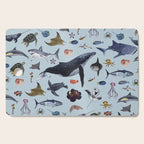 SEA CREATURES poster with names Cutting Board Gallery Image 1