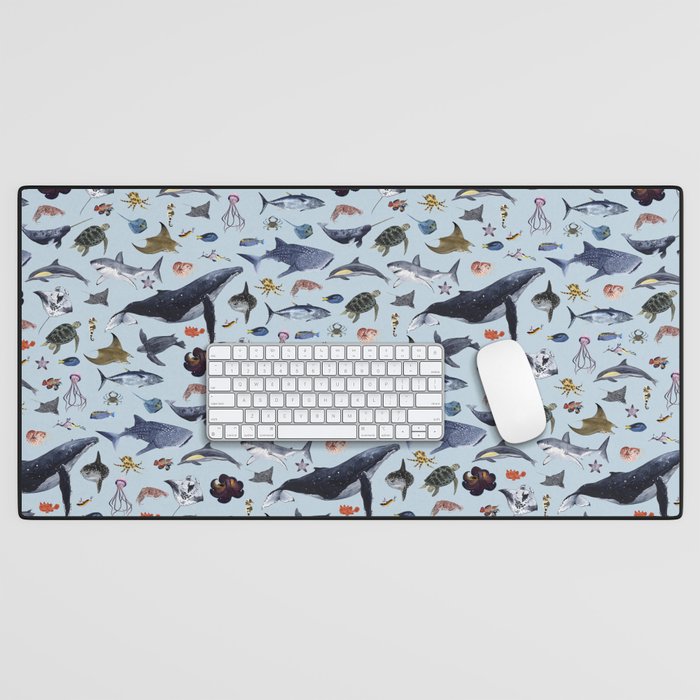 SEA CREATURES poster with names Desk Mat Gallery Image 1