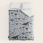 SEA CREATURES poster with names Duvet Cover Gallery Image 6