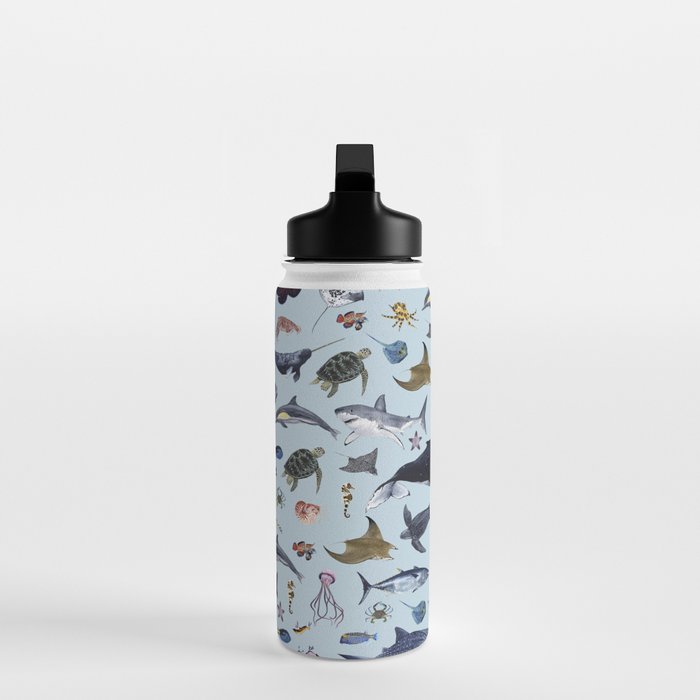 SEA CREATURES poster with names Water Bottle Gallery Image 3