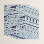 SEA CREATURES poster with names Wrapping Paper Gallery Image 3