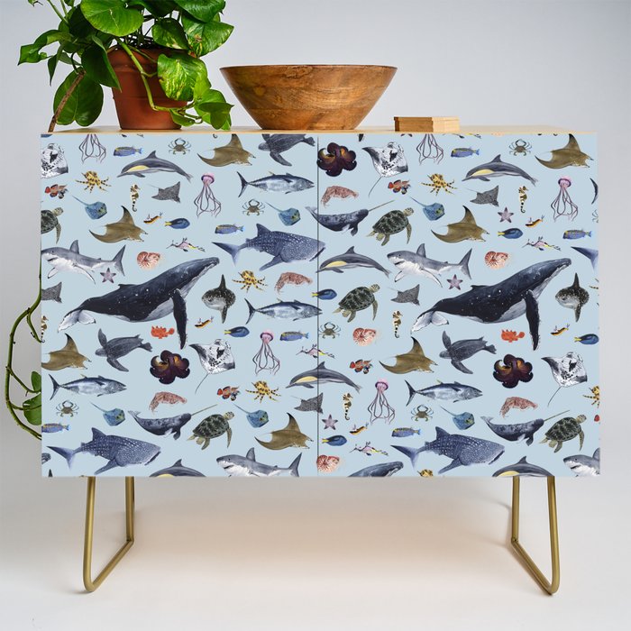 SEA CREATURES poster with names Credenza Gallery Image 1