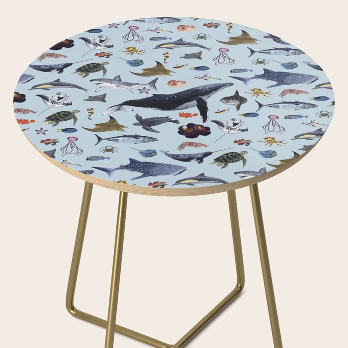 SEA CREATURES poster with names Side Table Gallery Image 2