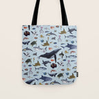 SEA CREATURES poster with names Tote Bag Gallery Image 1