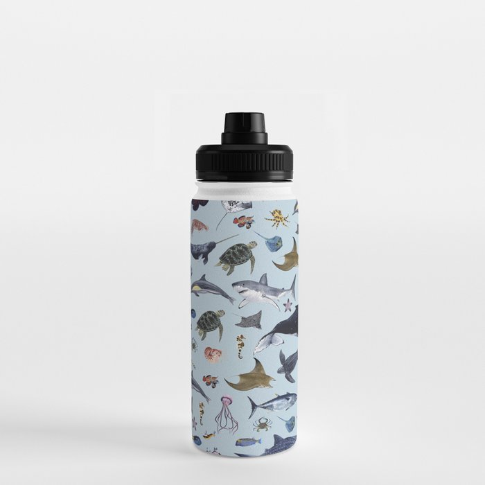 SEA CREATURES poster with names Water Bottle Gallery Image 3