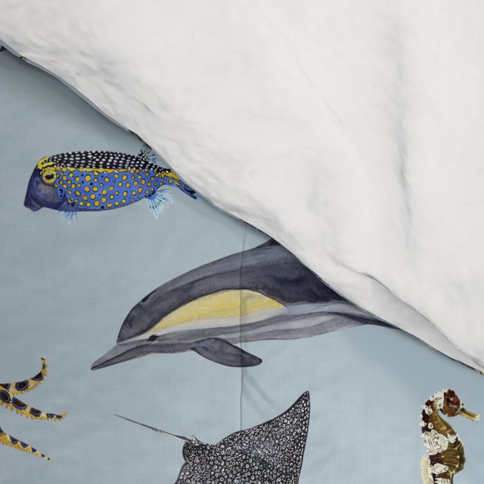 SEA CREATURES poster with names Comforter Gallery Image 4