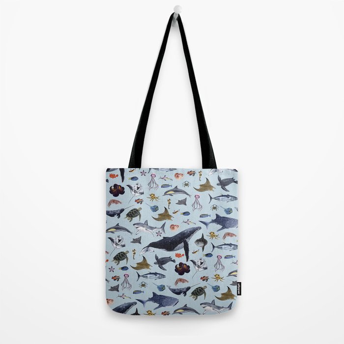 SEA CREATURES poster with names Tote Bag Gallery Image 2