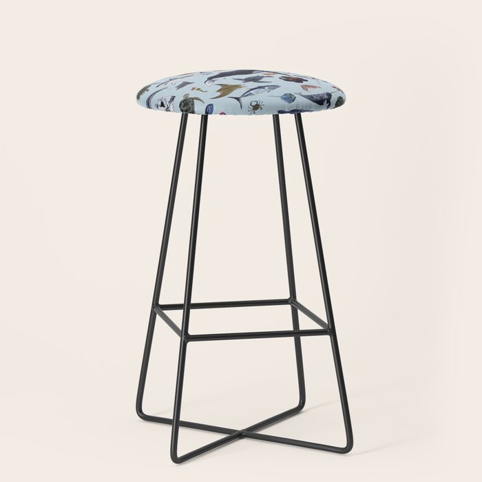 SEA CREATURES poster with names Stool Gallery Image 1