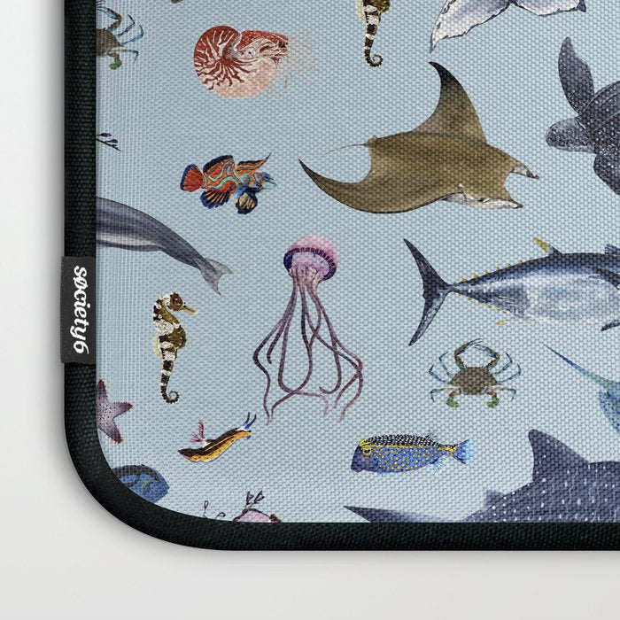 SEA CREATURES poster with names Laptop Sleeve Gallery Image 3