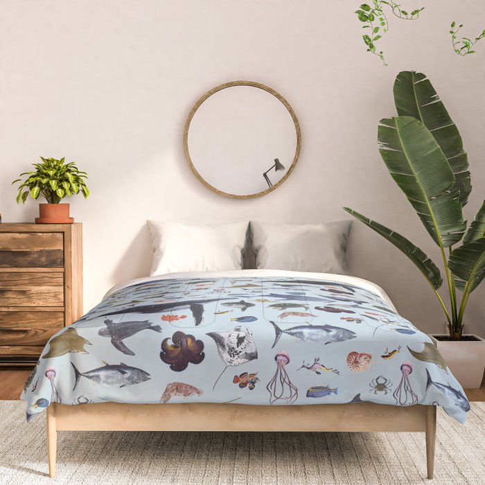 SEA CREATURES poster with names Comforter Gallery Image 3