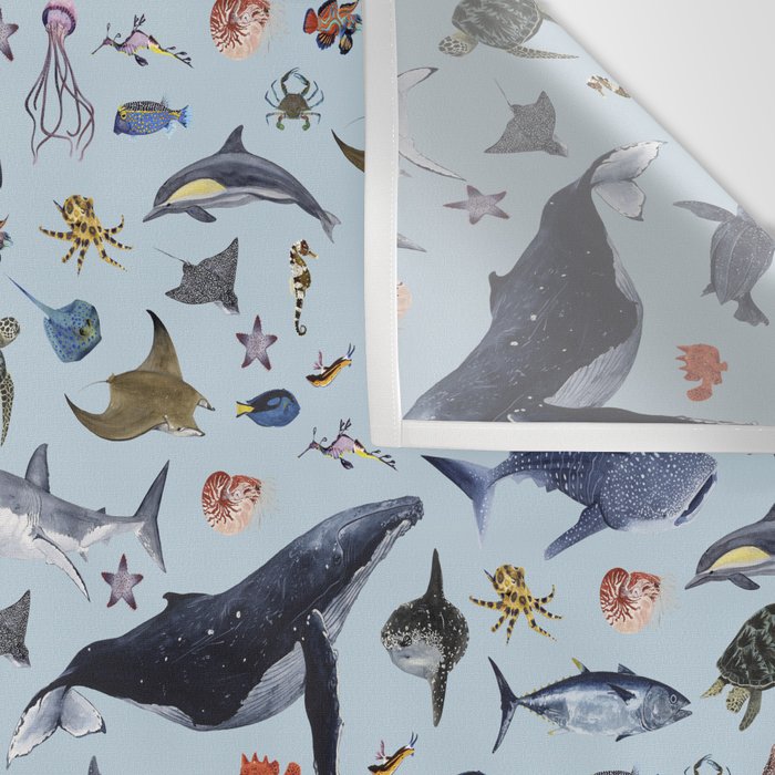SEA CREATURES poster with names Wall Tapestry Gallery Image 3