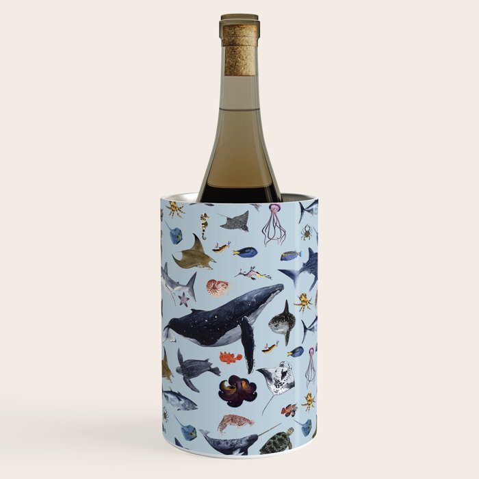 SEA CREATURES poster with names Wine Chiller Gallery Image 2