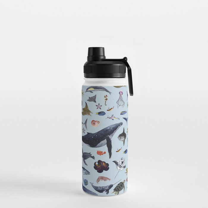 SEA CREATURES poster with names Water Bottle Gallery Image 2