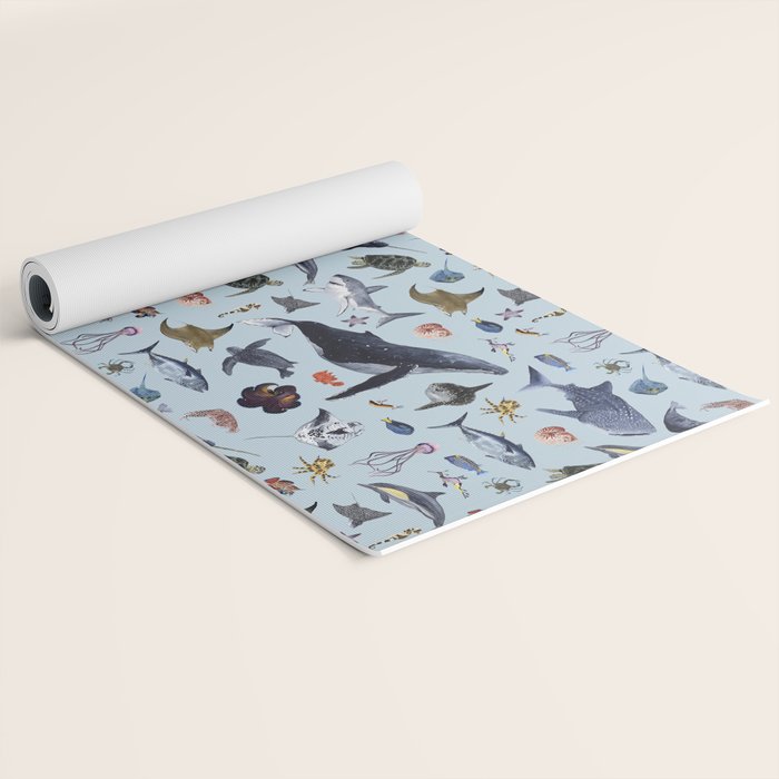 SEA CREATURES poster with names Yoga Mat Gallery Image 2