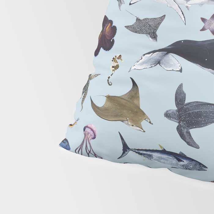 SEA CREATURES poster with names Pillow Sham Gallery Image 4