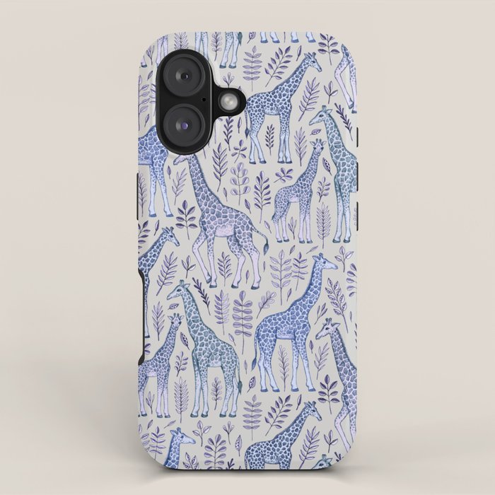 Blue Giraffe Pattern iPhone Case Gallery Image 1
