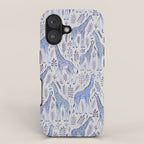 Blue Giraffe Pattern iPhone Case Gallery Image 1
