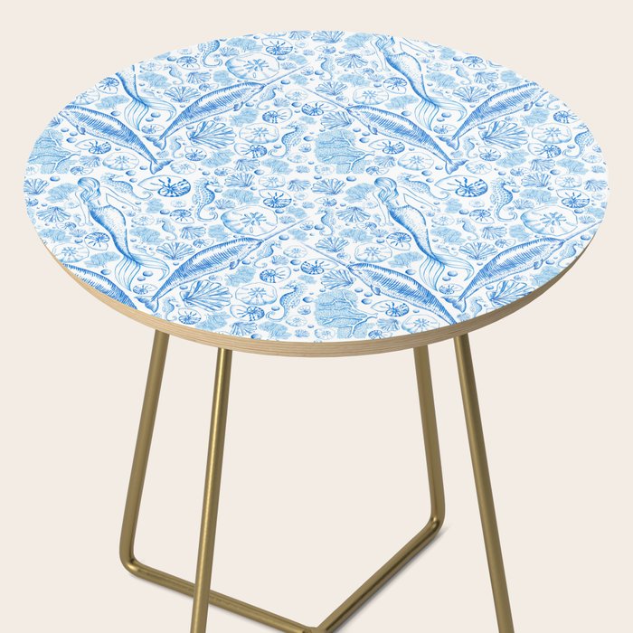 Mermaid Toile - Blue Side Table Gallery Image 2