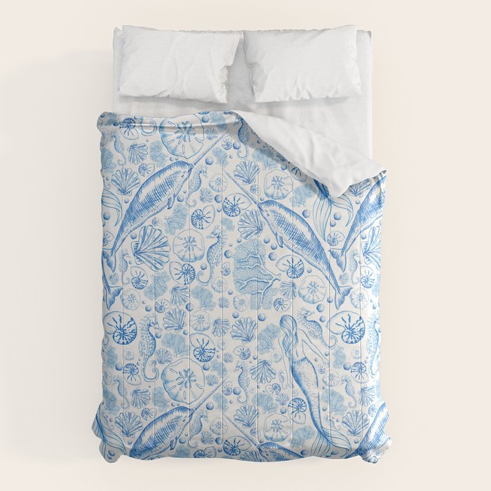 Mermaid Toile - Blue Comforter Gallery Image 1