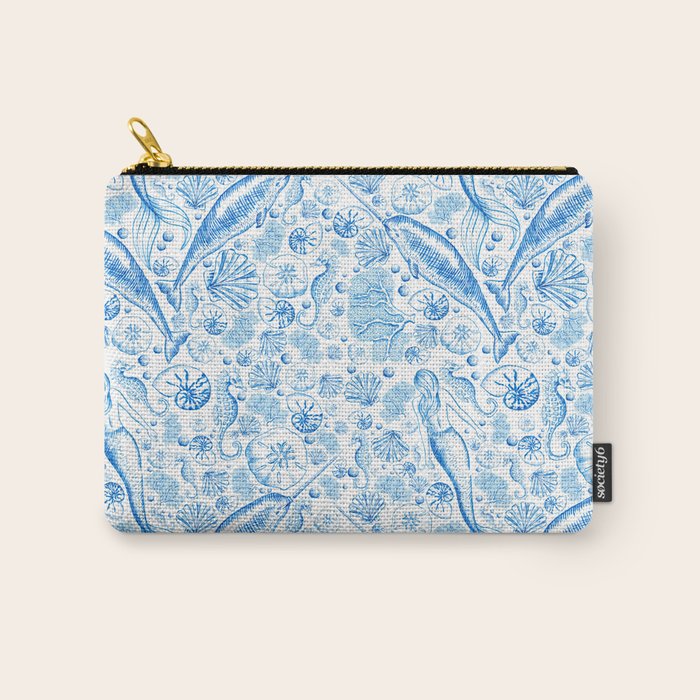 Mermaid Toile - Blue Carry All Pouch Gallery Image 1