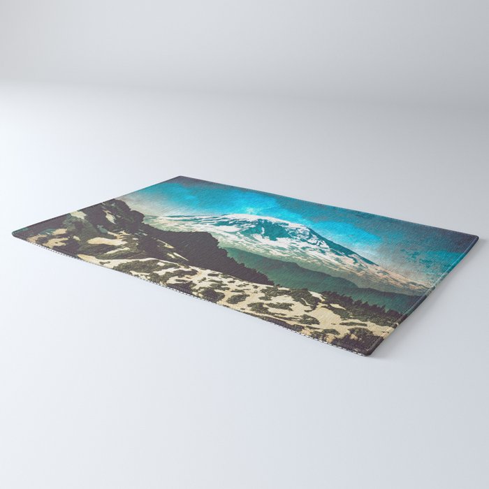 Mt Adams from Mt Rainier Washington State - Nature Photography Rug Gallery Image 3