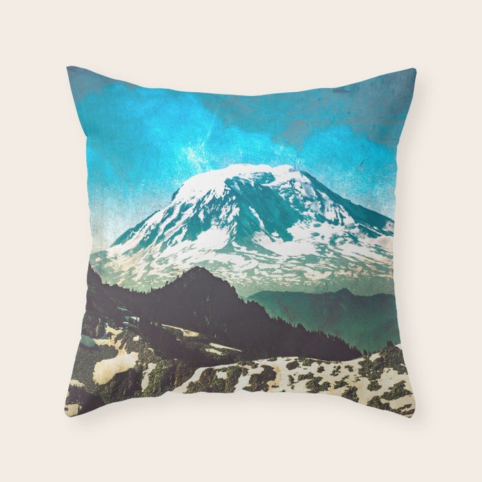 Mt Adams from Mt Rainier Washington State - Nature Photography Throw Pillow Gallery Image 6