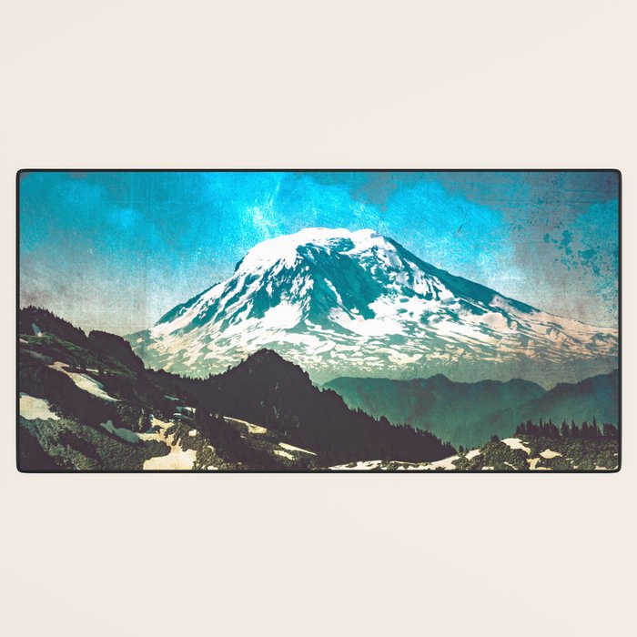 Mt Adams from Mt Rainier Washington State - Nature Photography Desk Mat Gallery Image 3