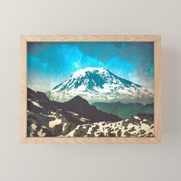 Mt Adams from Mt Rainier Washington State - Nature Photography Mini Art Print Gallery Image 1