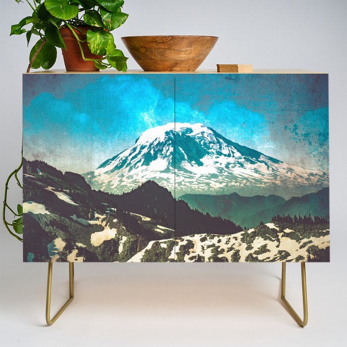 Mt Adams from Mt Rainier Washington State - Nature Photography Credenza Gallery Image 1