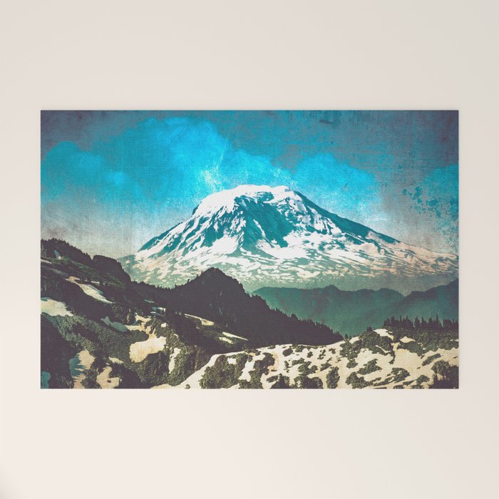 Mt Adams from Mt Rainier Washington State - Nature Photography Welcome Mat Gallery Image 1