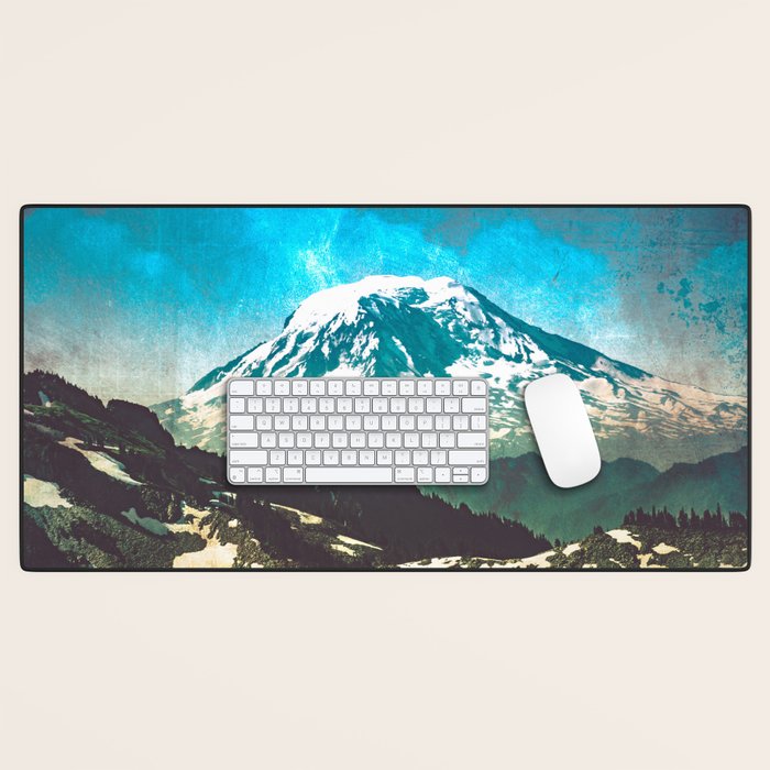 Mt Adams from Mt Rainier Washington State - Nature Photography Desk Mat Gallery Image 1