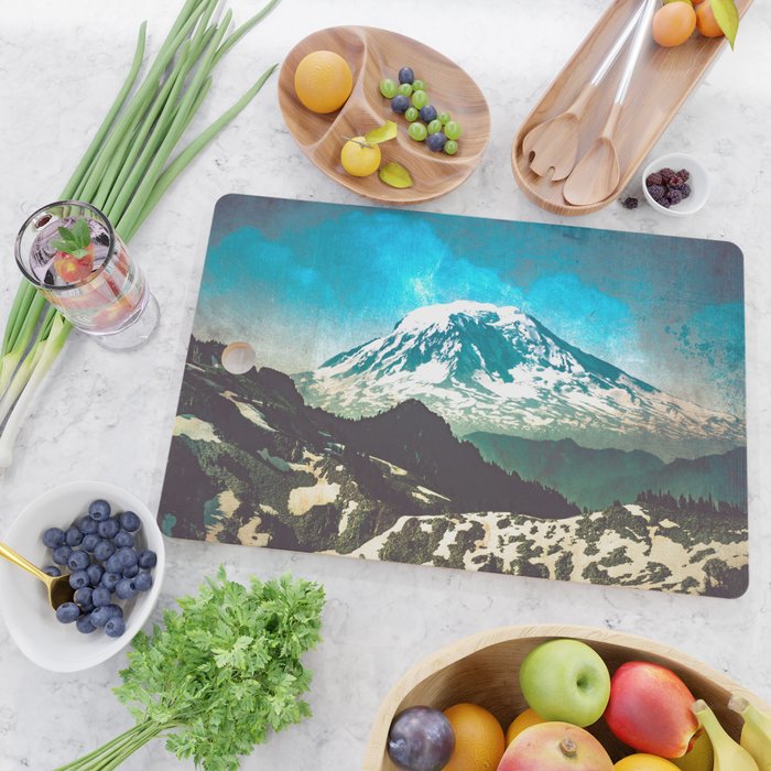 Mt Adams from Mt Rainier Washington State - Nature Photography Cutting Board Gallery Image 2