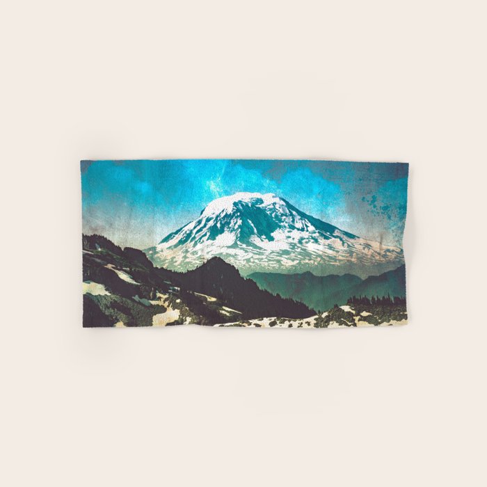 Mt Adams from Mt Rainier Washington State - Nature Photography Bath Towel Gallery Image 1