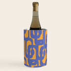 Contemporary Abstract Loop Pattern in Blue and Orange Wine Chiller Gallery Image 1