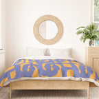 Contemporary Abstract Loop Pattern in Blue and Orange Duvet Cover Gallery Image 3