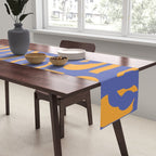 Contemporary Abstract Loop Pattern in Blue and Orange Table Runner Gallery Image 2