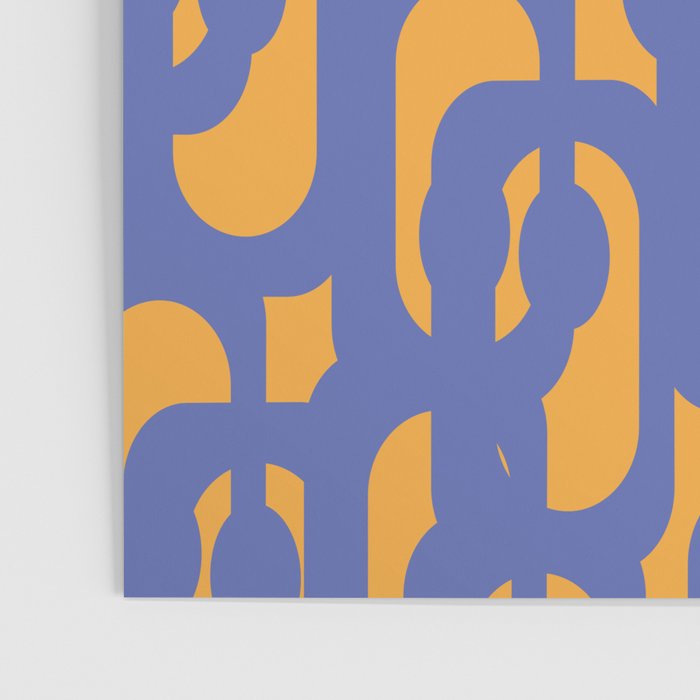 Contemporary Abstract Loop Pattern in Blue and Orange Poster Gallery Image 3