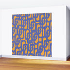 Contemporary Abstract Loop Pattern in Blue and Orange Wall Mural Gallery Image 2