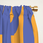 Contemporary Abstract Loop Pattern in Blue and Orange Window Curtain Gallery Image 2