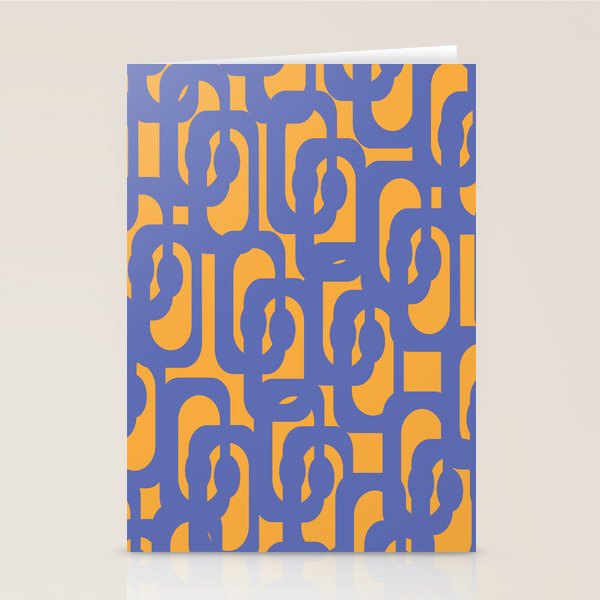 Contemporary Abstract Loop Pattern in Blue and Orange Stationery Card Gallery Image 1