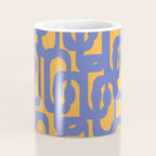 Contemporary Abstract Loop Pattern in Blue and Orange Coffee Mug Gallery Image 4