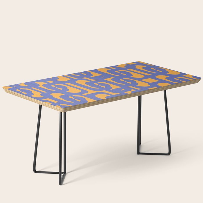Contemporary Abstract Loop Pattern in Blue and Orange Coffee Table Gallery Image 1