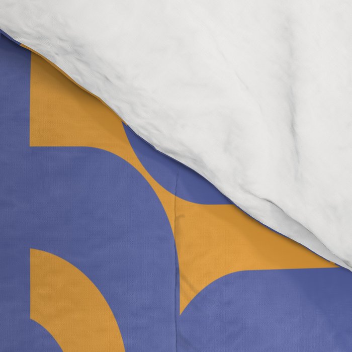 Contemporary Abstract Loop Pattern in Blue and Orange Comforter Gallery Image 4