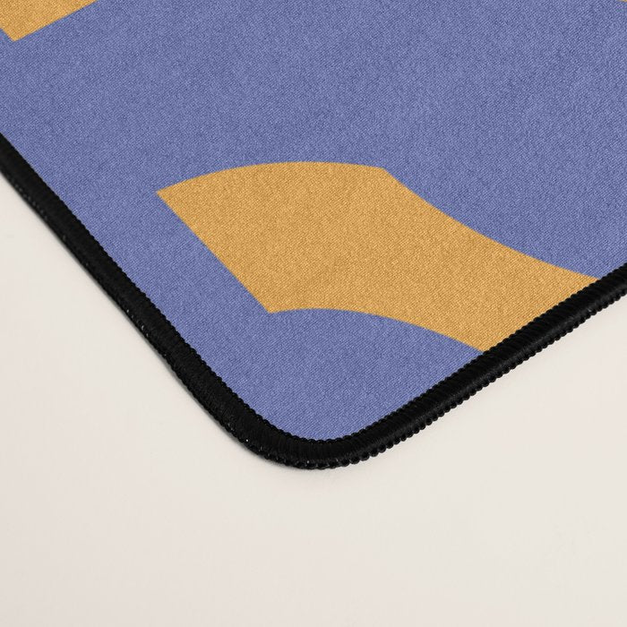 Contemporary Abstract Loop Pattern in Blue and Orange Desk Mat Gallery Image 4