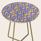 Contemporary Abstract Loop Pattern in Blue and Orange Side Table Gallery Image 2