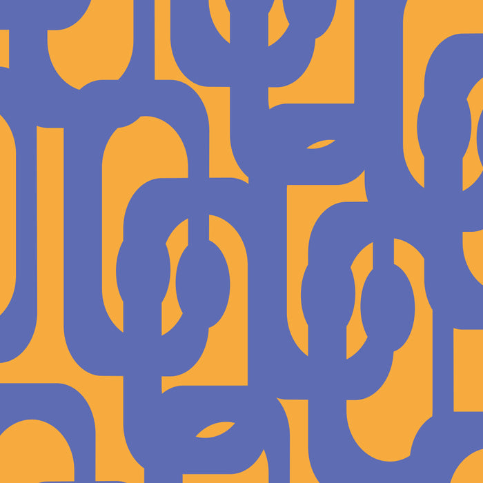 Contemporary Abstract Loop Pattern in Blue and Orange Coffee Mug Gallery Image 2